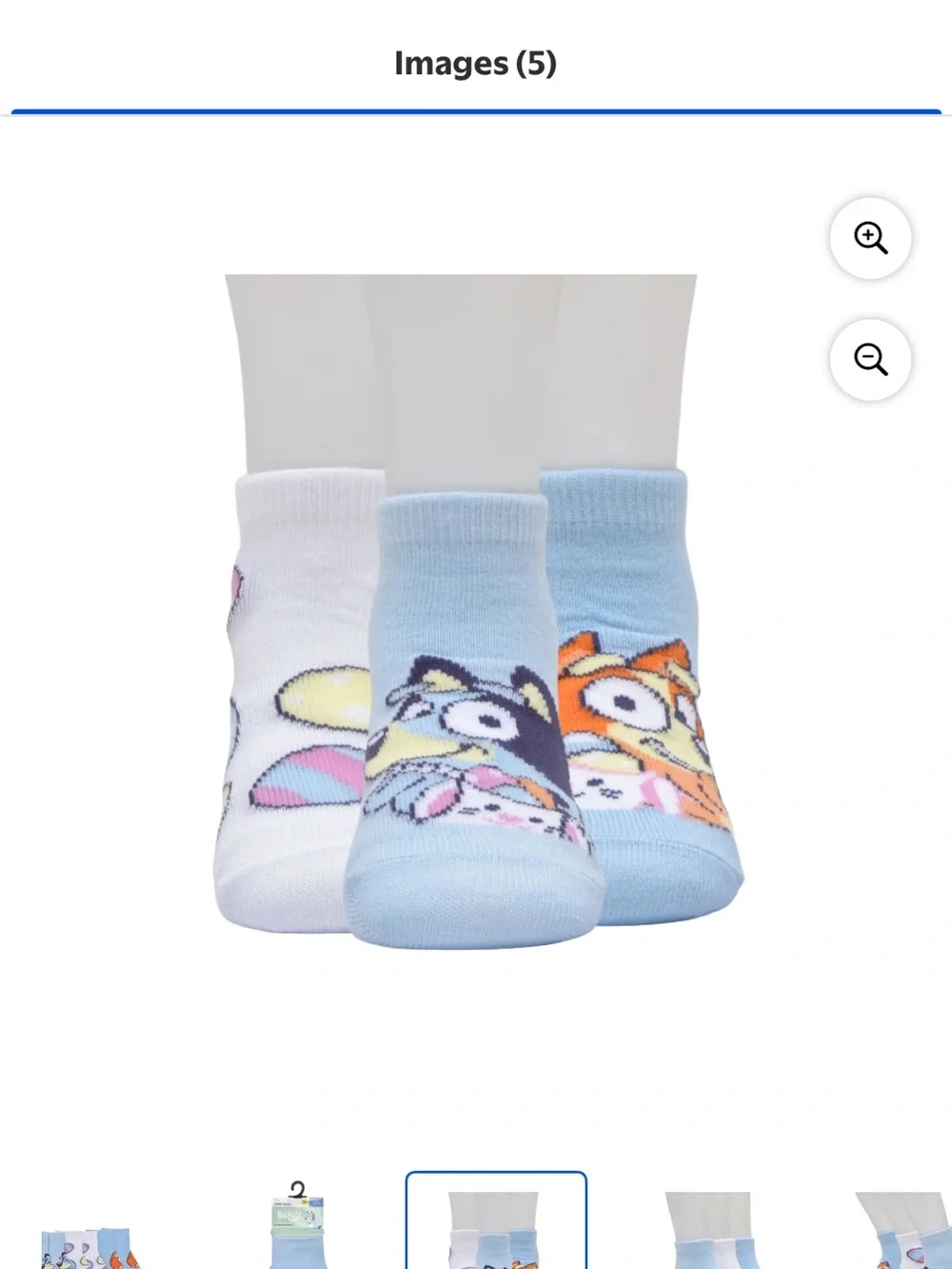 Bluey Bingo Easter Baby Ankle Socks 3-Pack Size 12-24 Months NWT Bunny Egg